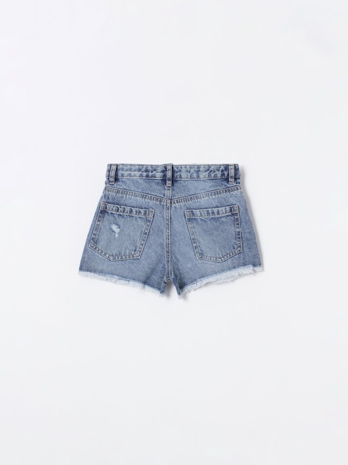 Shorts jeans rasgados - Índigo
