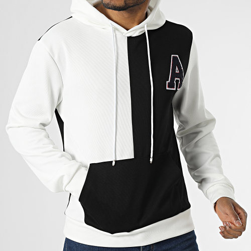 Sweat Capuche Blanc Noir