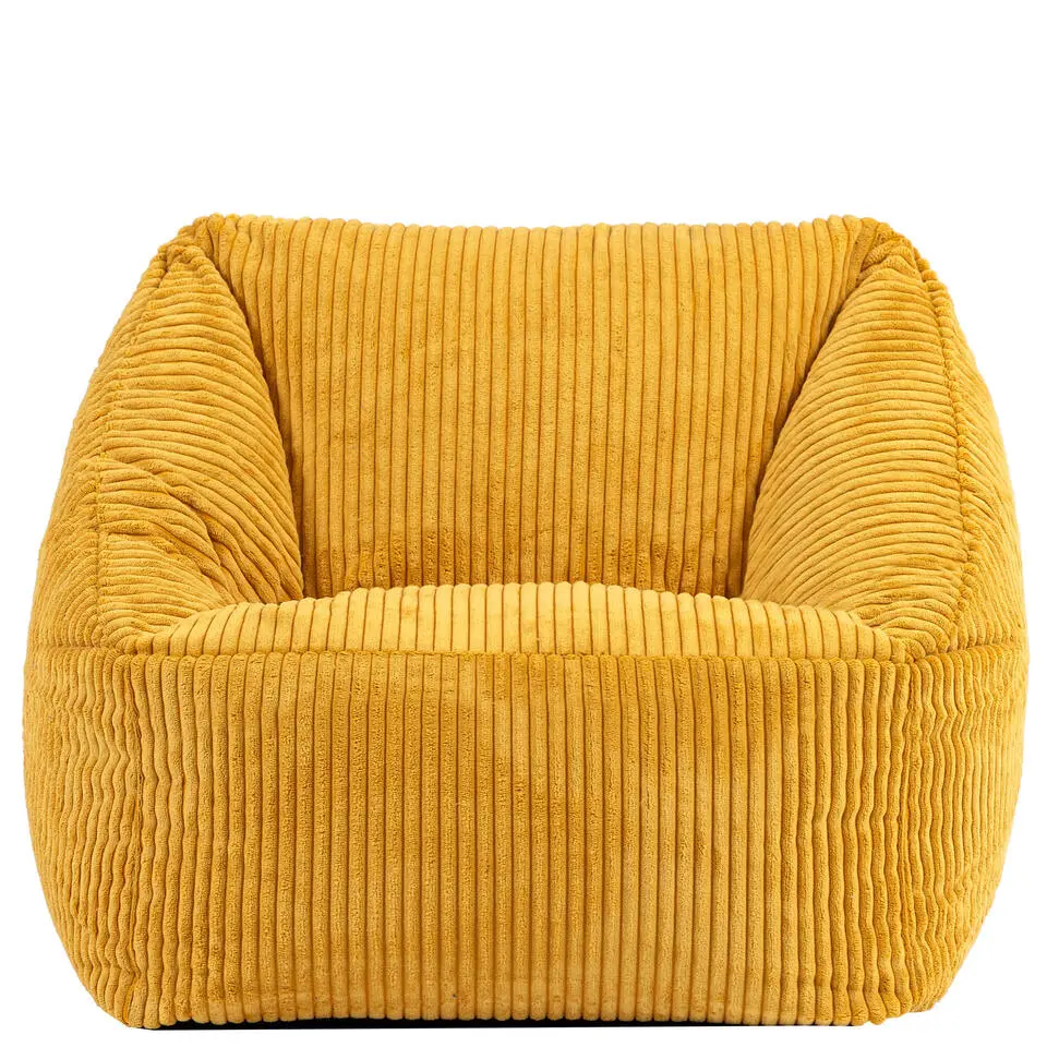 Set van 2 icon Kinderzitzakken Morgan - Corduroy Zitzak met Vulling - Geel