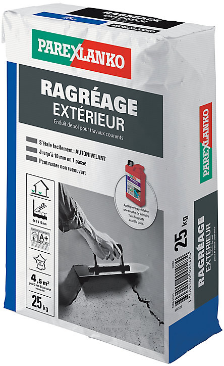 Ragréage extérieur 25 kg Parexlanko gris