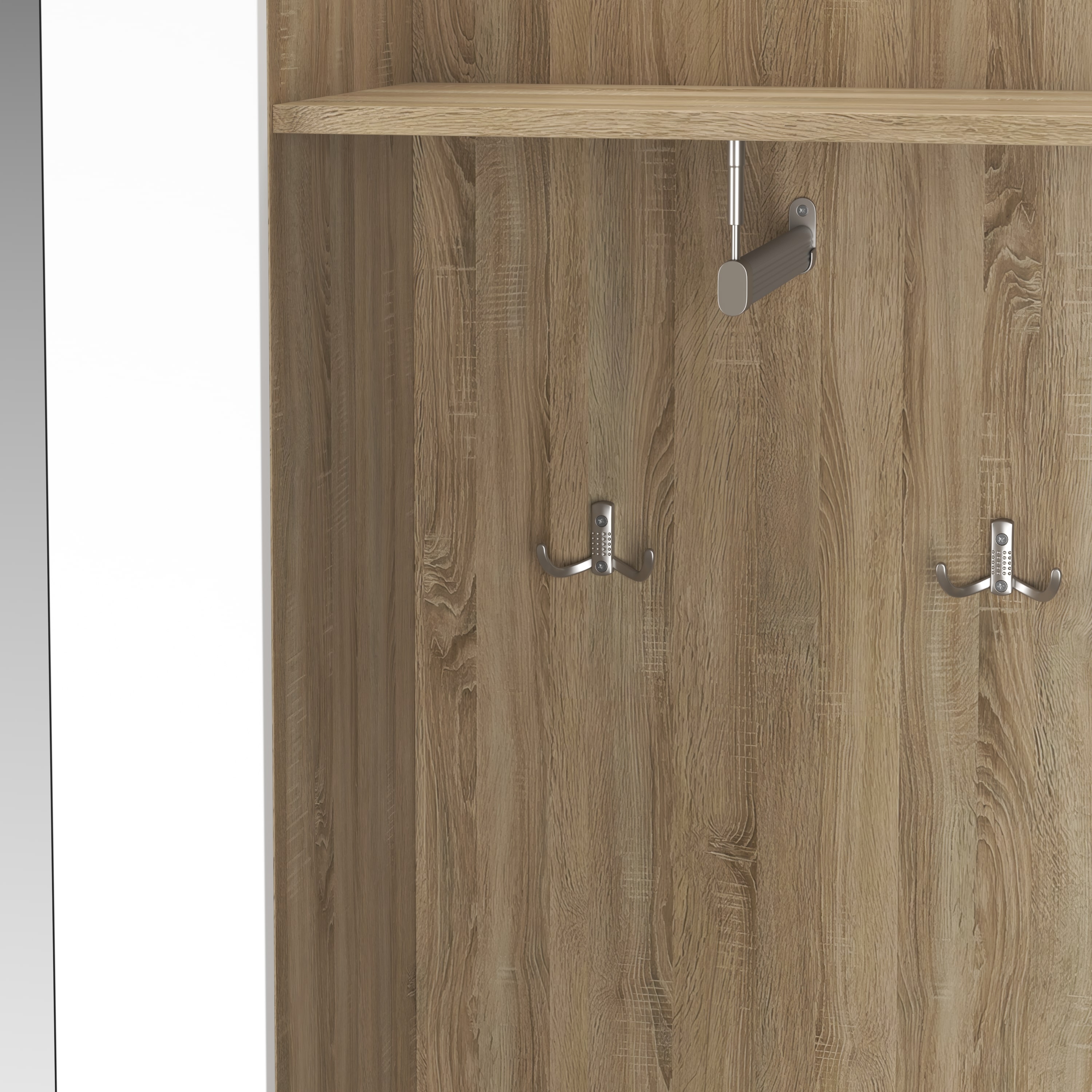 Garderobe NAZARIO 97 x 195 cm hellbraun/weiss