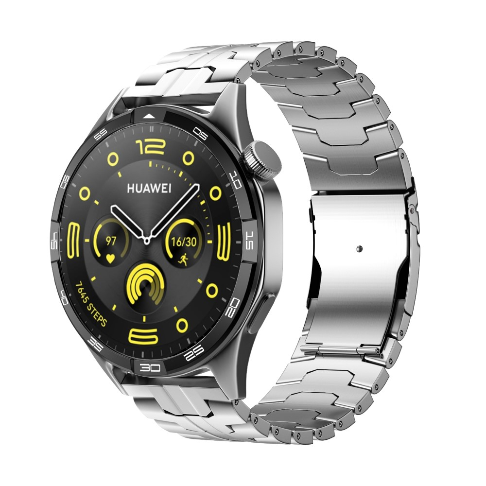 Samsung Galaxy Watch 3 (45mm) Armband aus Titanlegierung mit Reifen-Muster und Butterfly-Verschluss (Gelenkumfang: 220 mm) - Silber