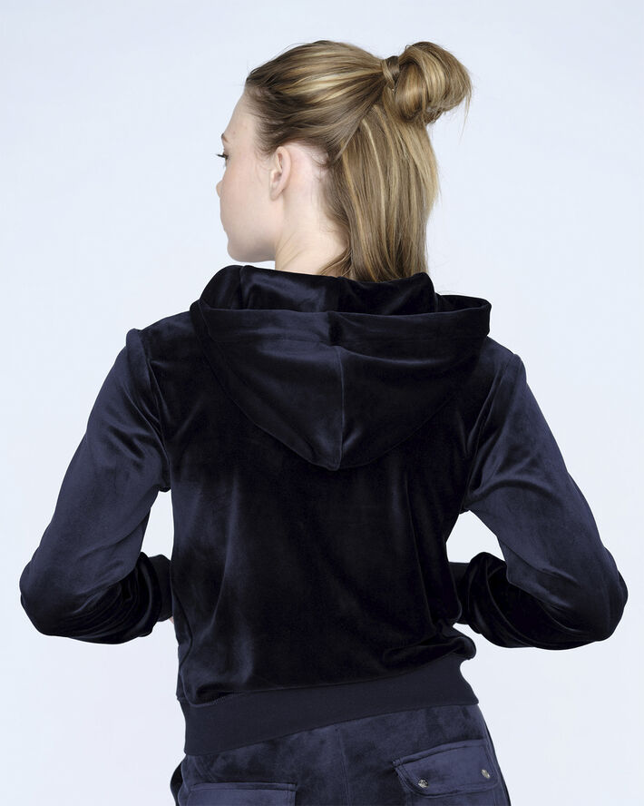 Juicy Couture Robertson Classic Velour Zip Trough Hoodie Night sky