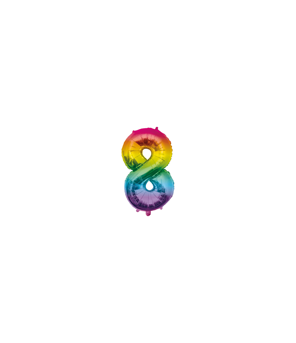 8 Jaar Helium Ballon Regenboog Leeg 40cm