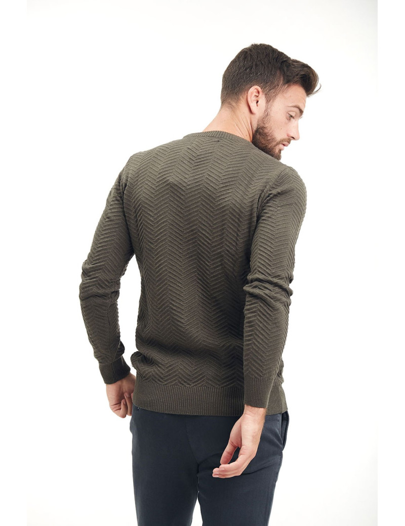 KRONSTADT PULL HOMME MAILLE CHEVRON