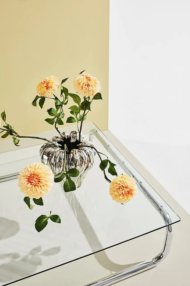 Lulu salongbord krom/glass 100x100 cm