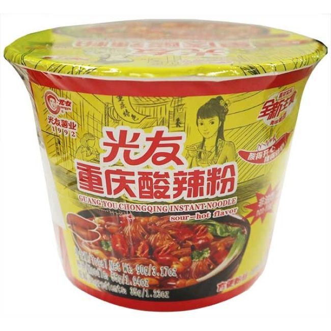 Guangyou Instant Bowl Vermicelli Chongqing Pikant Zure Smaak 90g