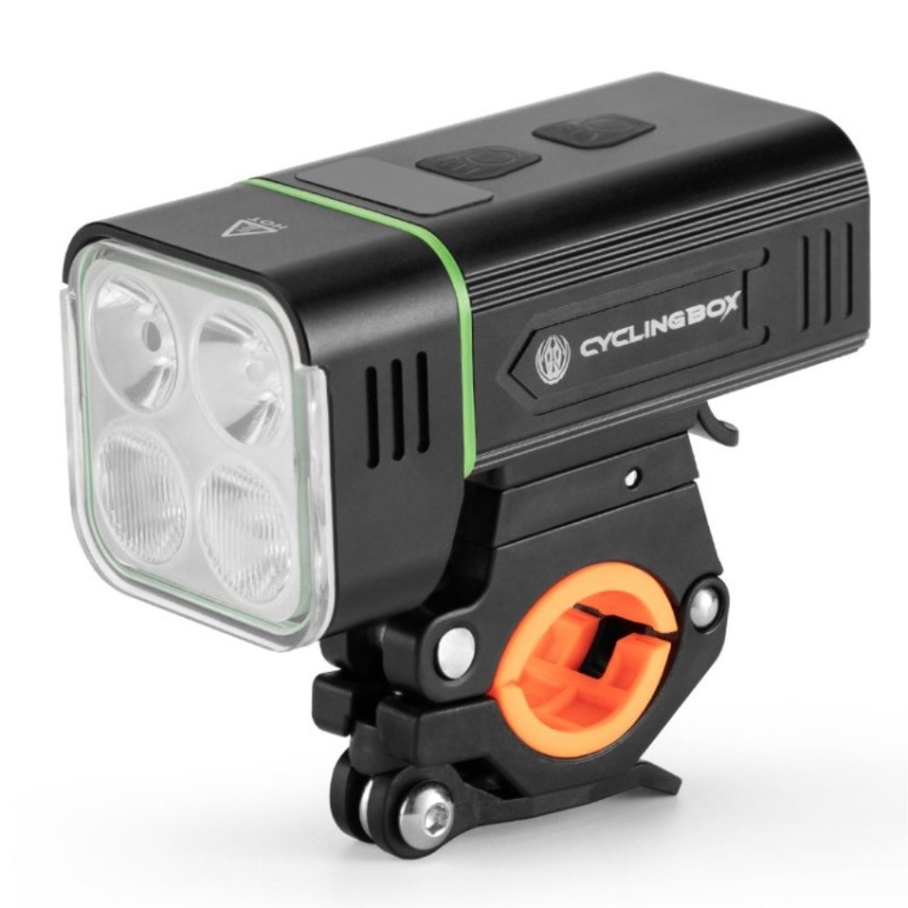 2in1 Fahrrad LED Lampe Velo Licht / 5000mAh USB Powerbank IPX5 inkl. Lenker Halterung - Schwarz