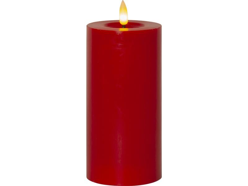 Star Trading LED-Kerze Pillar Flamme Flow, 17.5 cm, Rot LED-Kerze für den Innenbereich