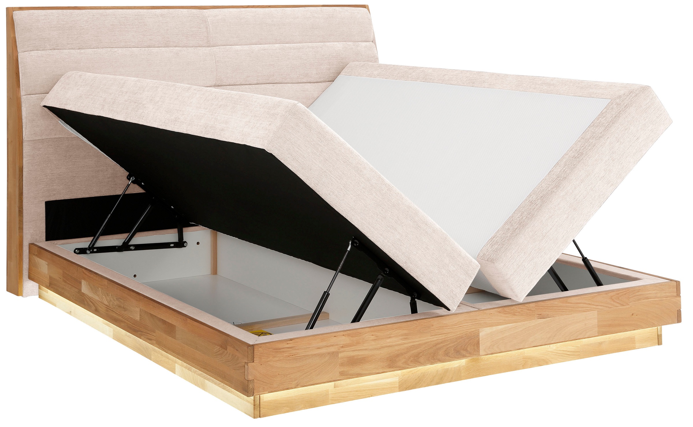 GOODproduct Boxspringbett »JENNA in verschiedenen Farben und Breiten erhältlich« LED-Beleuchtung, mit zertifizierten, recycelten Bezugsstoffen