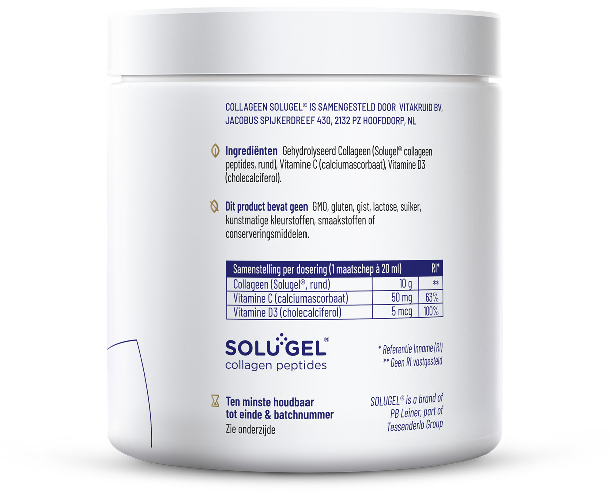 Vitakruid Collageen Solugel® Poeder Met Vitamine C & D (250 gr)