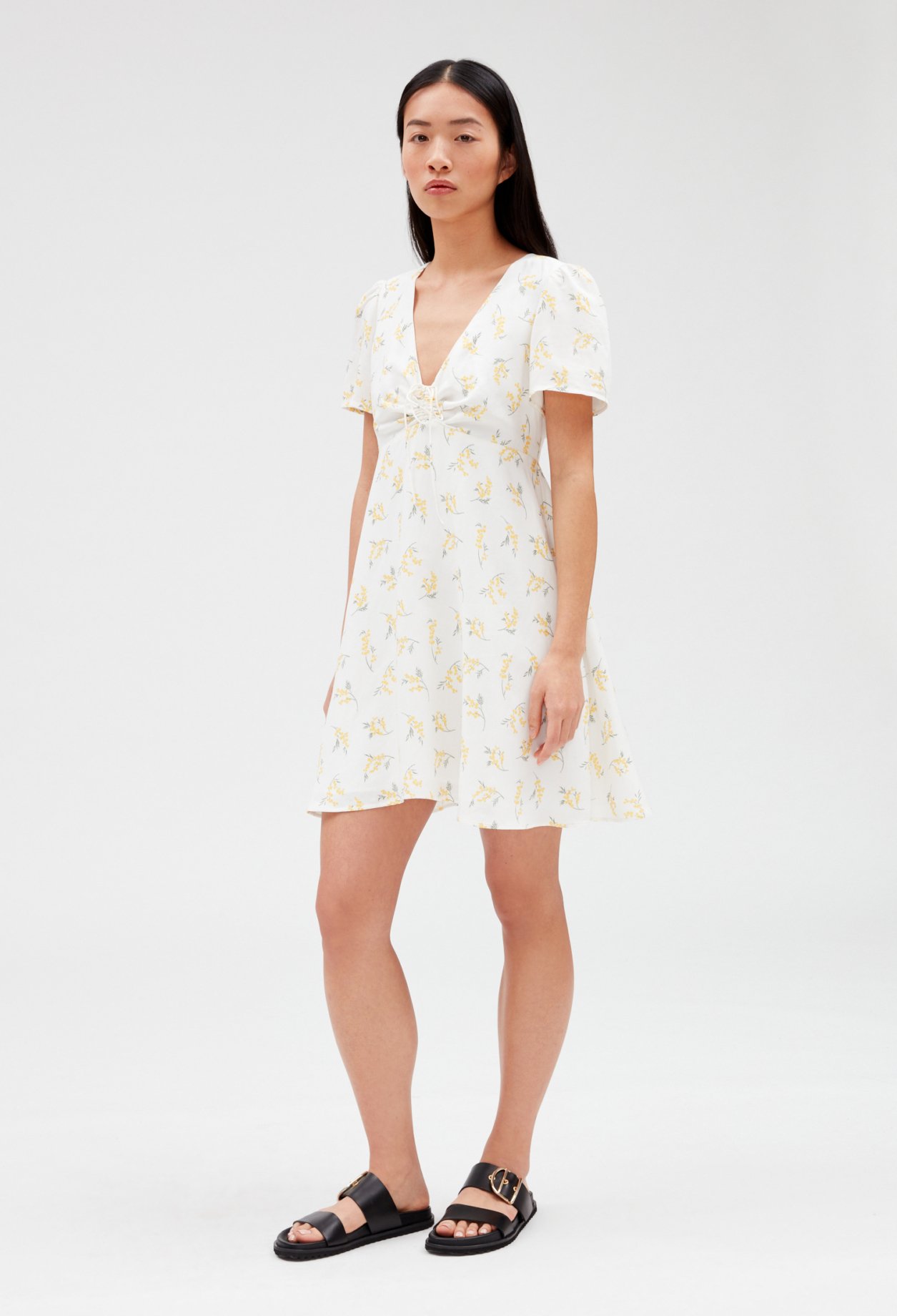 Robe courte evasee mimosa