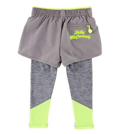 Stella McCartney Kids Leggings - Gråmeleret m. Neongul