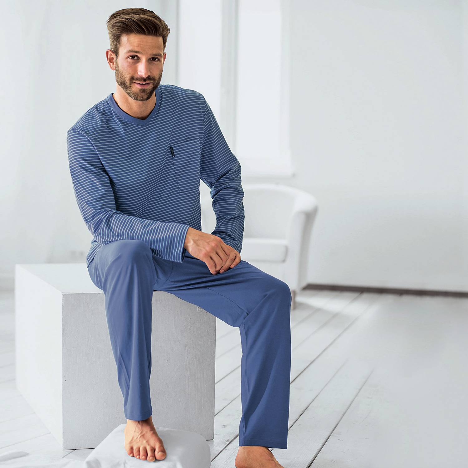 Ammann EXTRA LIGHT COTTON Bio Single-Jersey Herren-Schlafanzug
