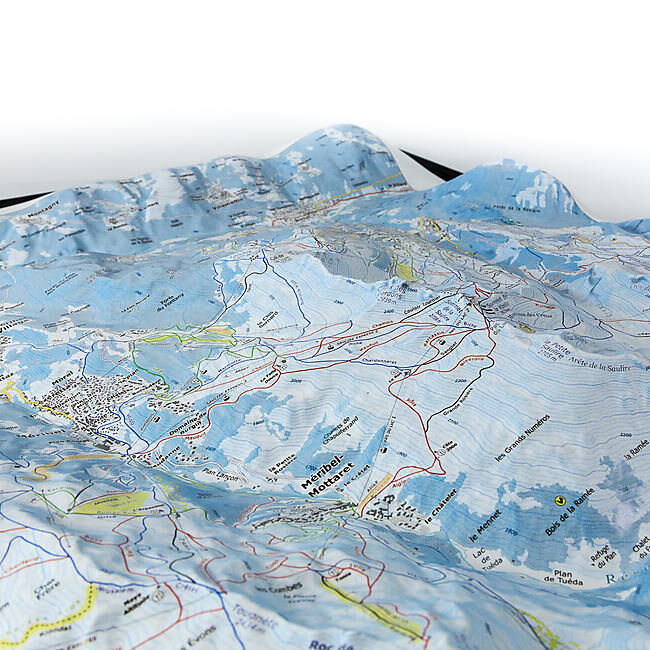 CARTE EN RELIEF LES 3 VALLEES MERIBEL COURCHEVEL