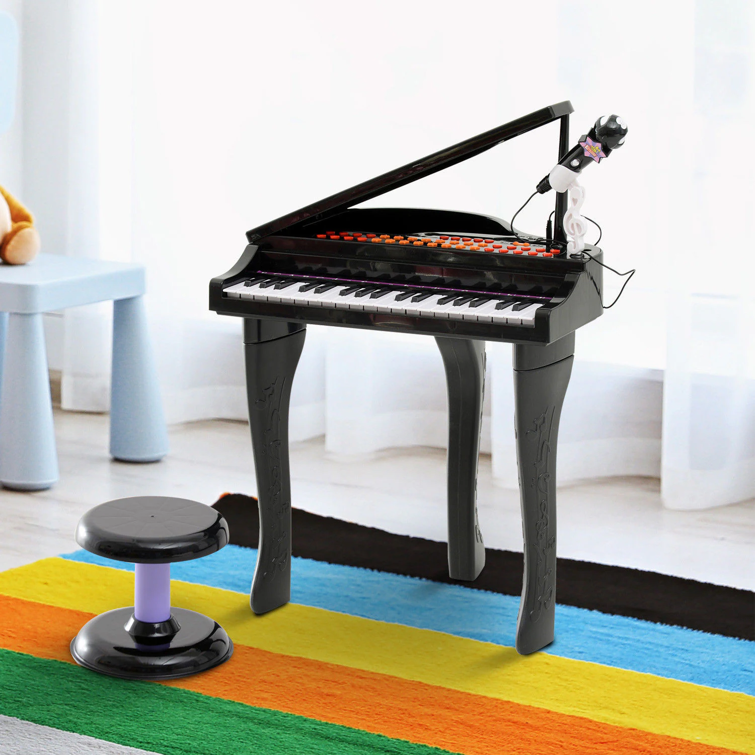 HOMCOM Kinderklavier inklusive Hocker 48 x 39 x 69 cm (LxBxH)