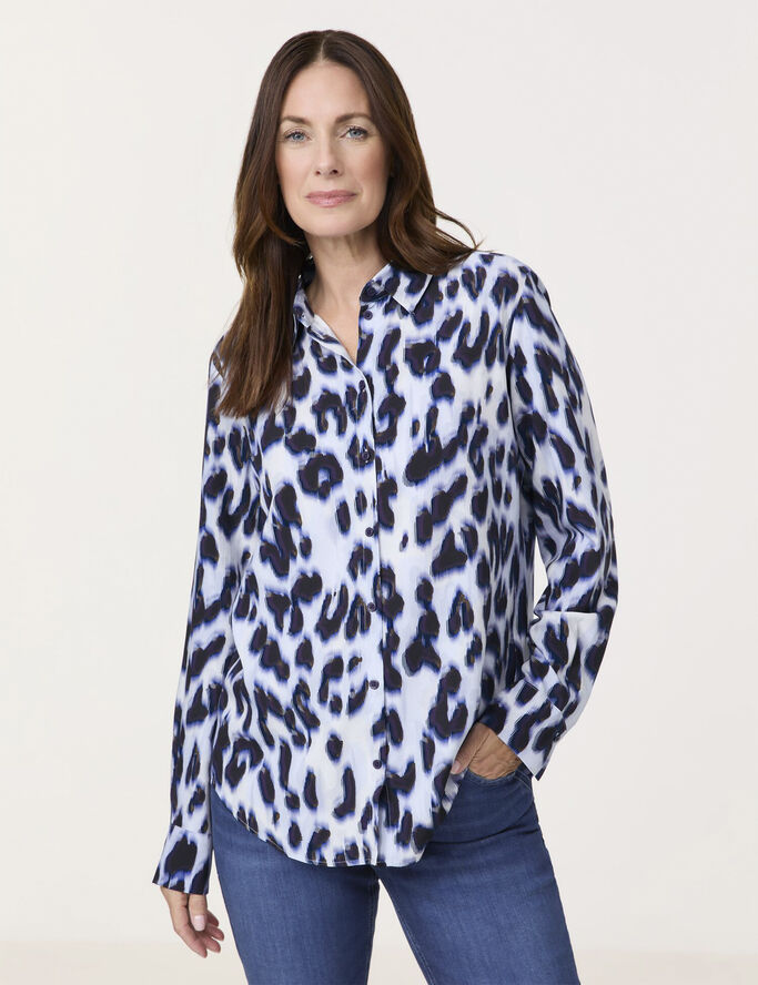 Gerry Weber BLOUSE 1/1 SLEEVE Blue/black leo print
