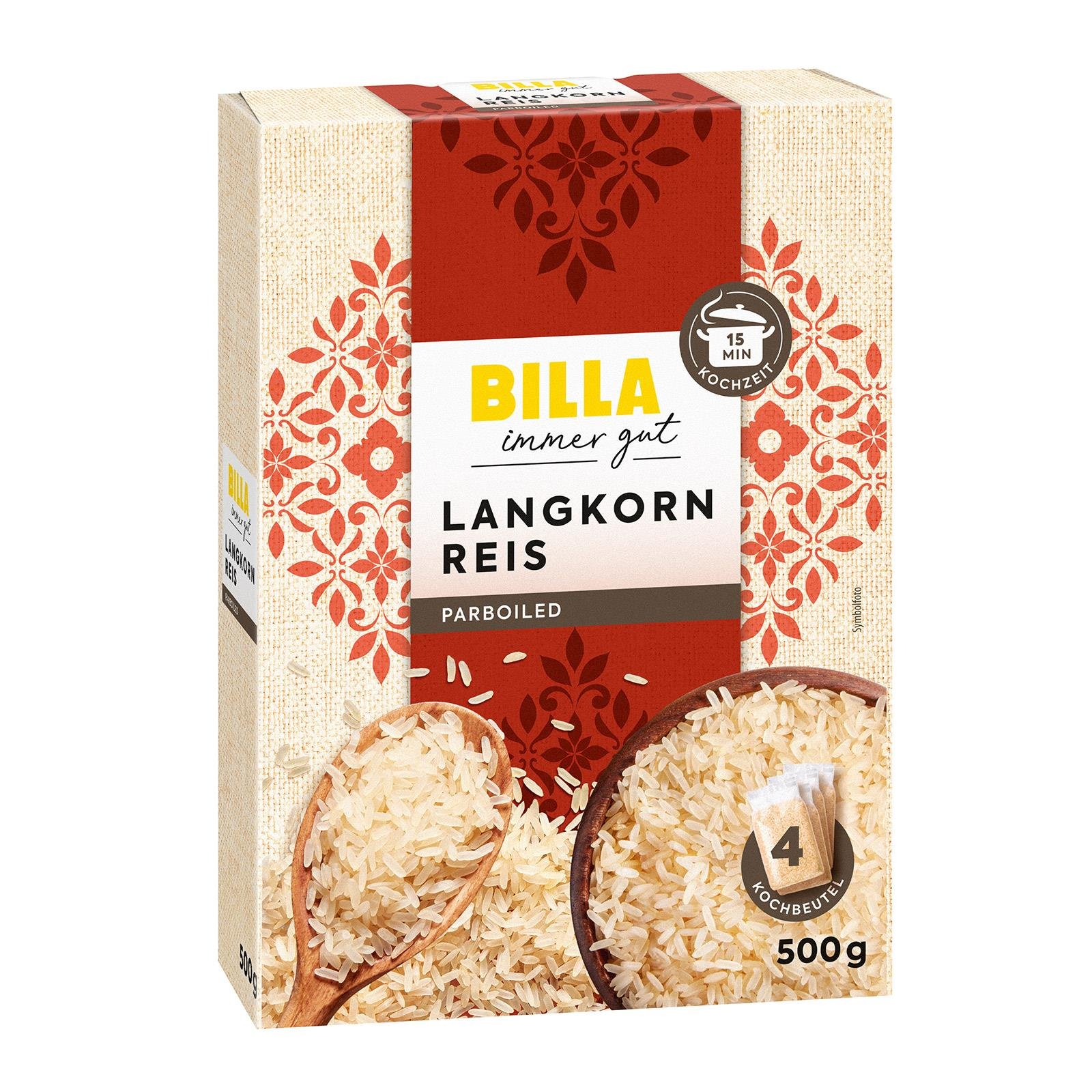 BILLA Langkornreis Parboiled im Kochbeutel