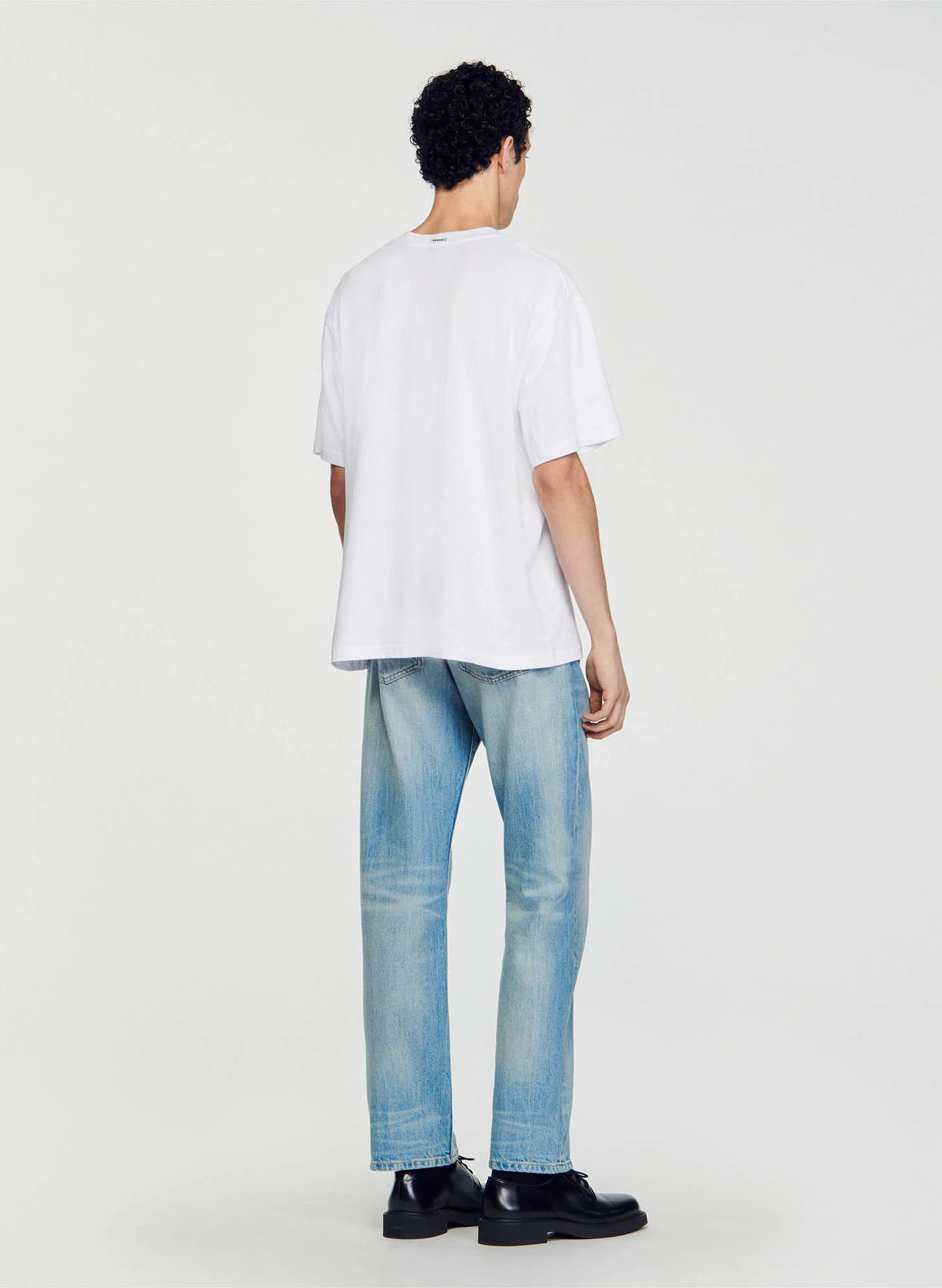 Tee-shirt oversize col rond en coton | Blanc