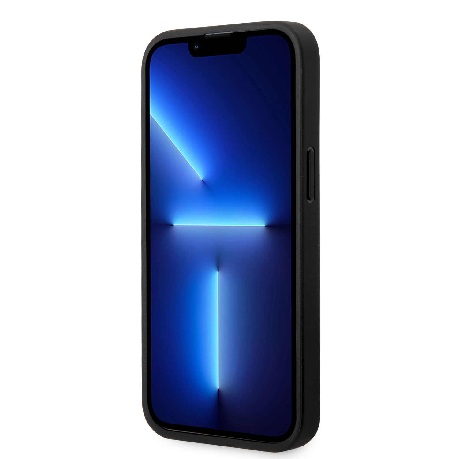 iPhone 14 Pro Leder Hardcase M Hülle Triangles (BMHCP14L22NBCK) - Schwarz
