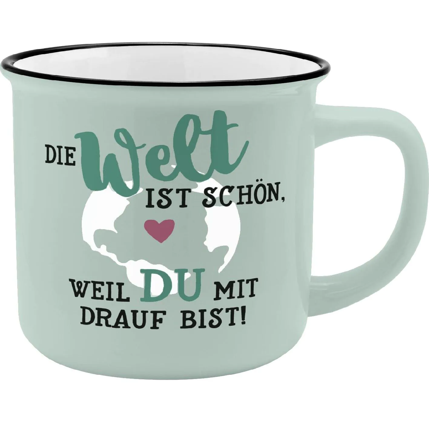 Becher Emaille-Optik, Welt, 350 ml