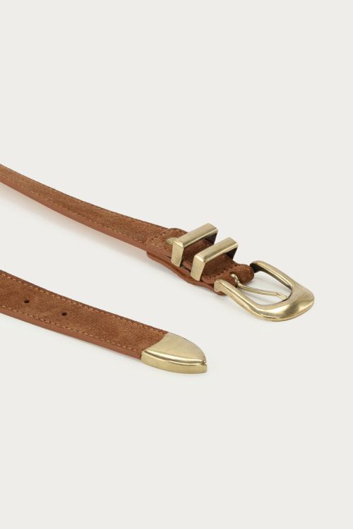 Suède cognac riem