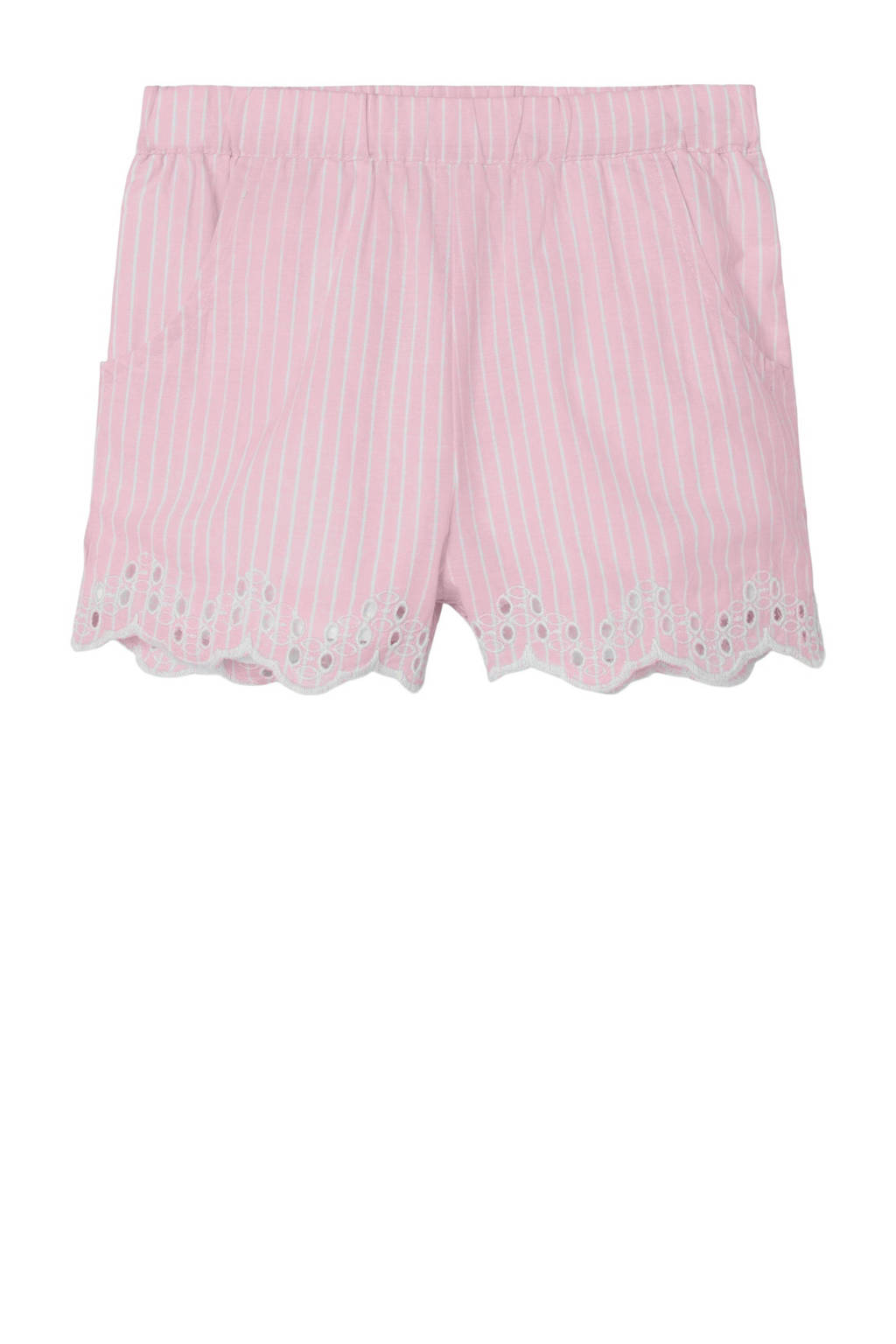 NAME IT gestreepte casual short NMFFESINNE roze