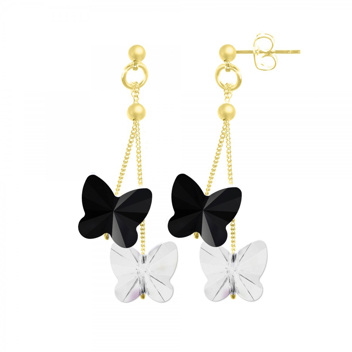 Boucles d'oreilles papillons ornées de cristaux scintillants par SC Bohème