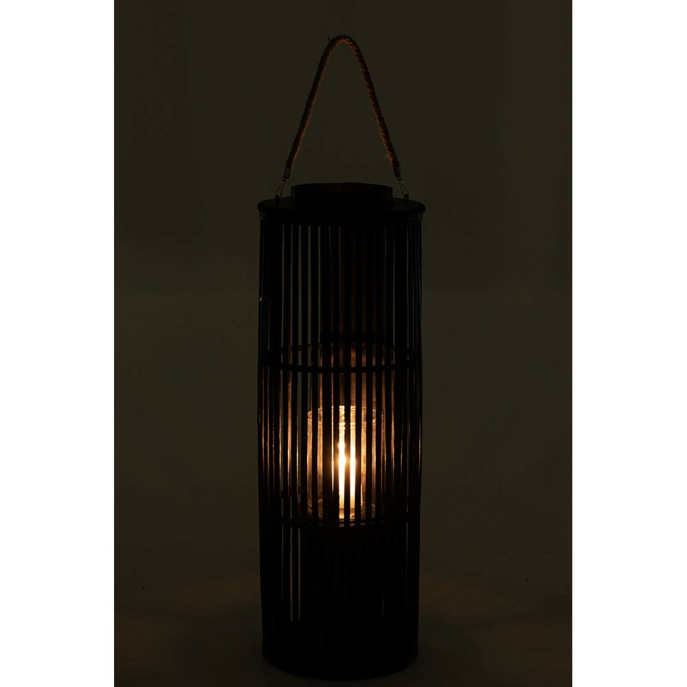 Lanterne tube bambou noir large