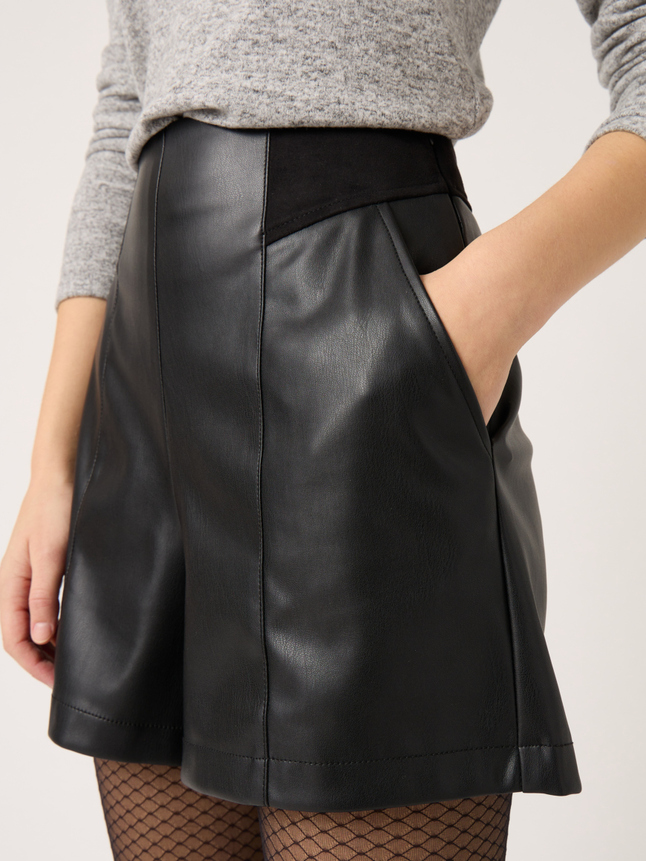 Short taille haute bi-matière