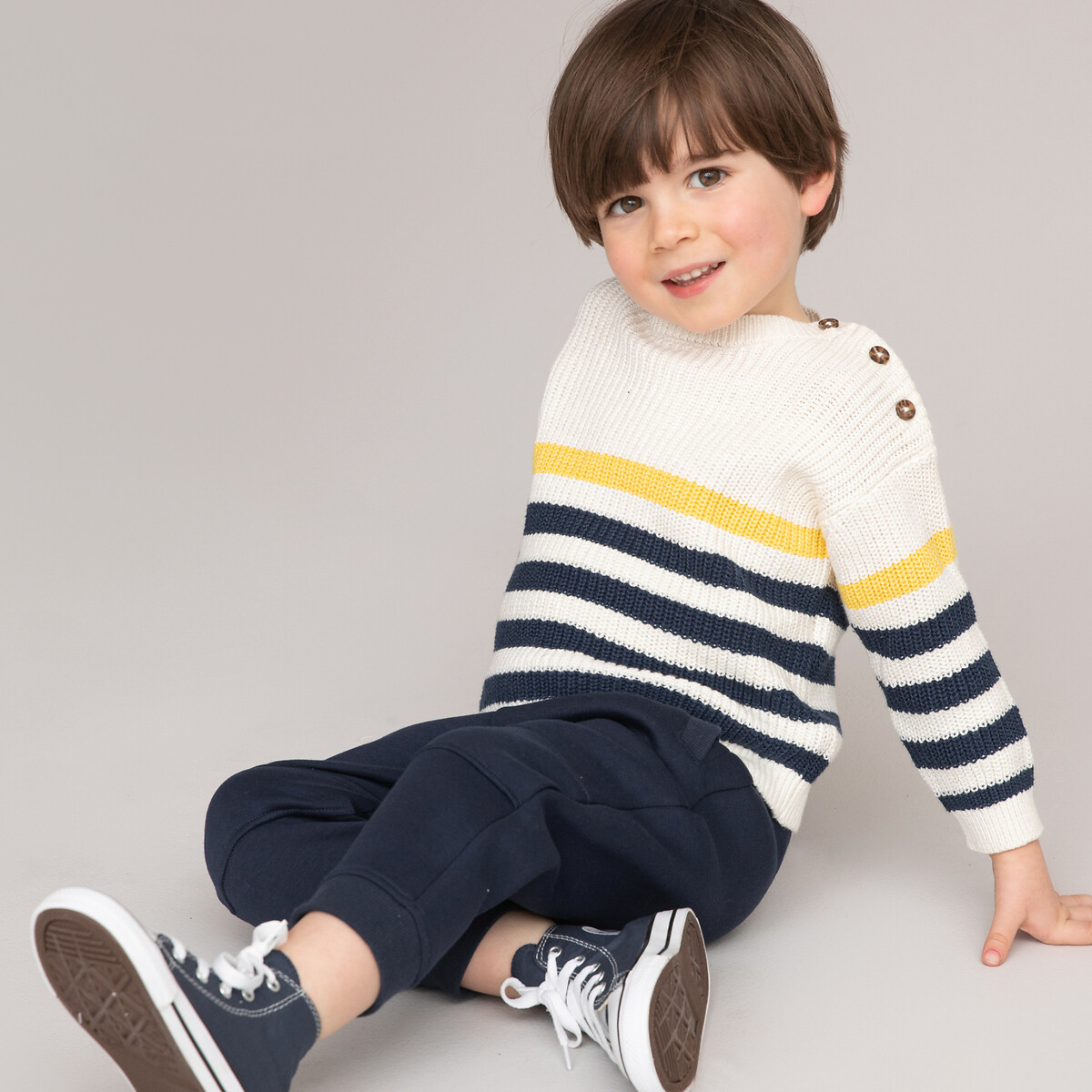COLEÇÕES LA REDOUTE<br>Suéter listrado de gola redonda