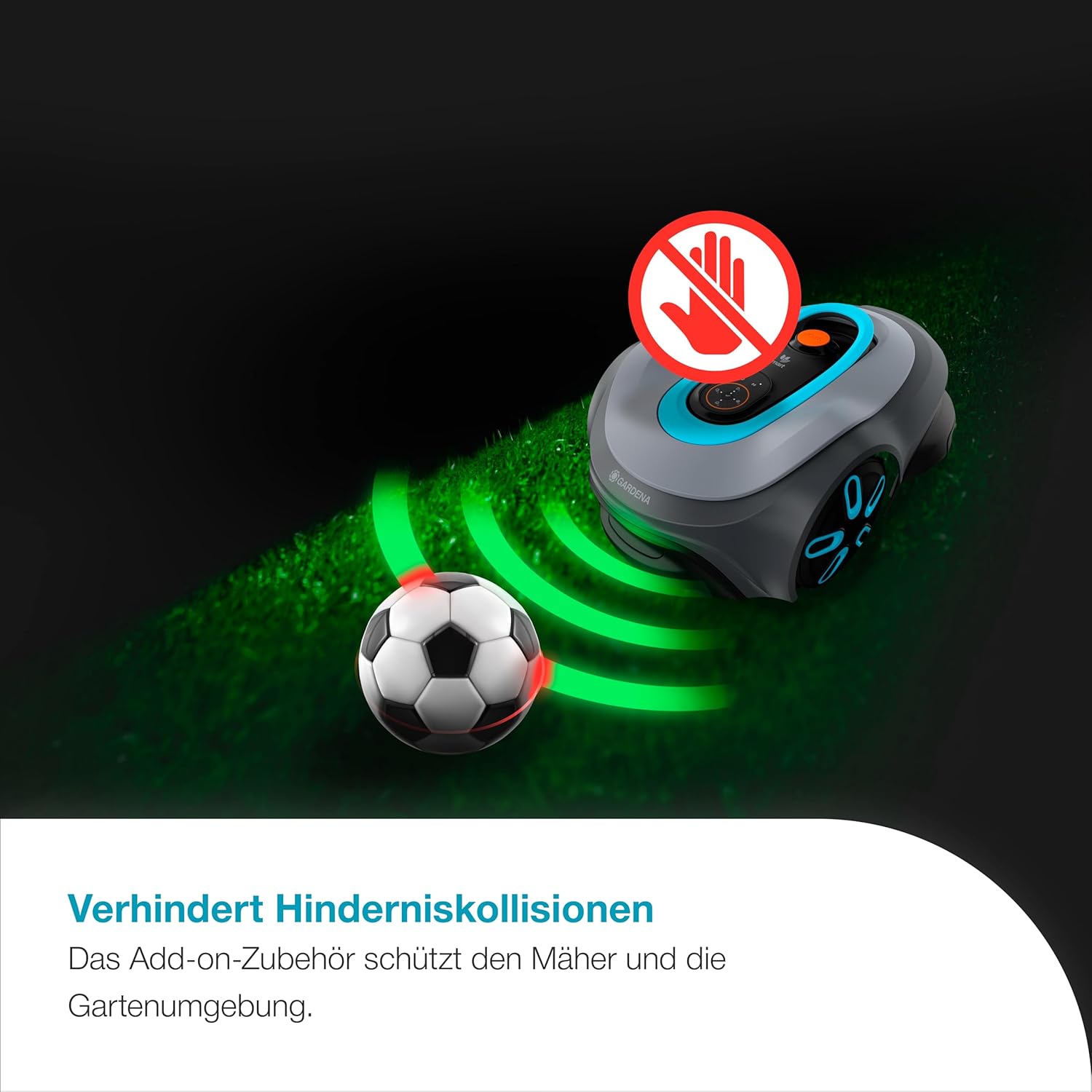 Gardena Antikollisions-Radar für smart SILENO Mähroboter, kompatibel mit pro, max und free Modellen, verhindert Kollisionen, einfache werkzeugfreie Montage, schützt Mäher und Garten (15022-20)