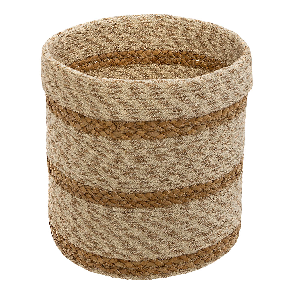 Panier de rangement jute beige 19x18.5cm