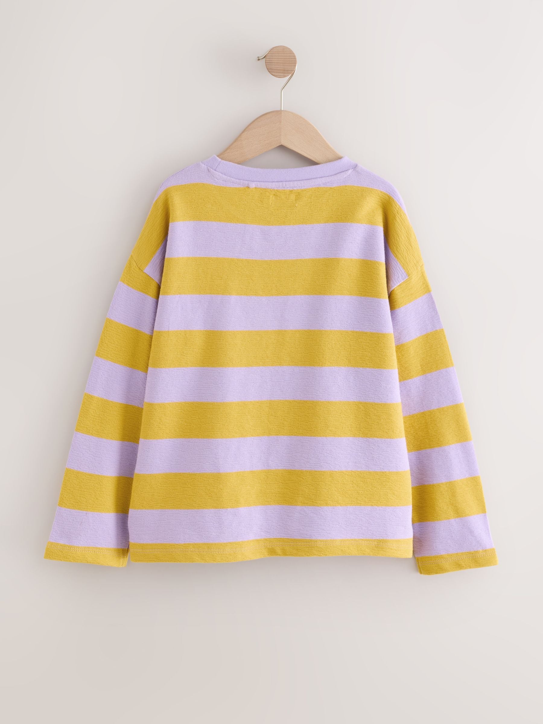 Purple/Ochre Stripe - Getextureerde top met lange mouwen (3-16jr)