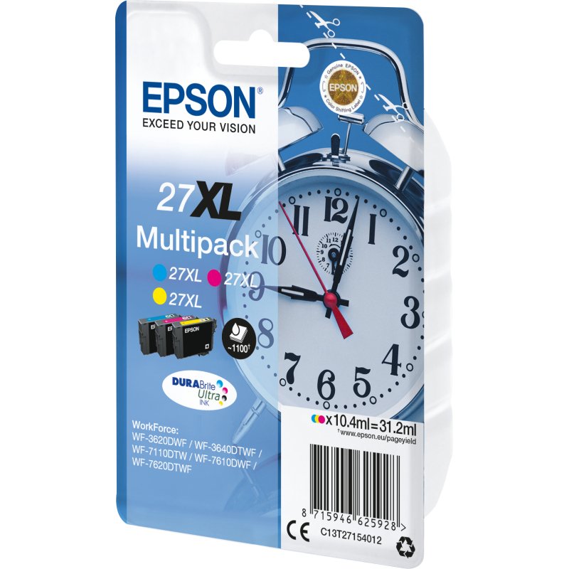 Epson Alarm clock Multipack 3-colour 27XL DURABrite Ultra Ink