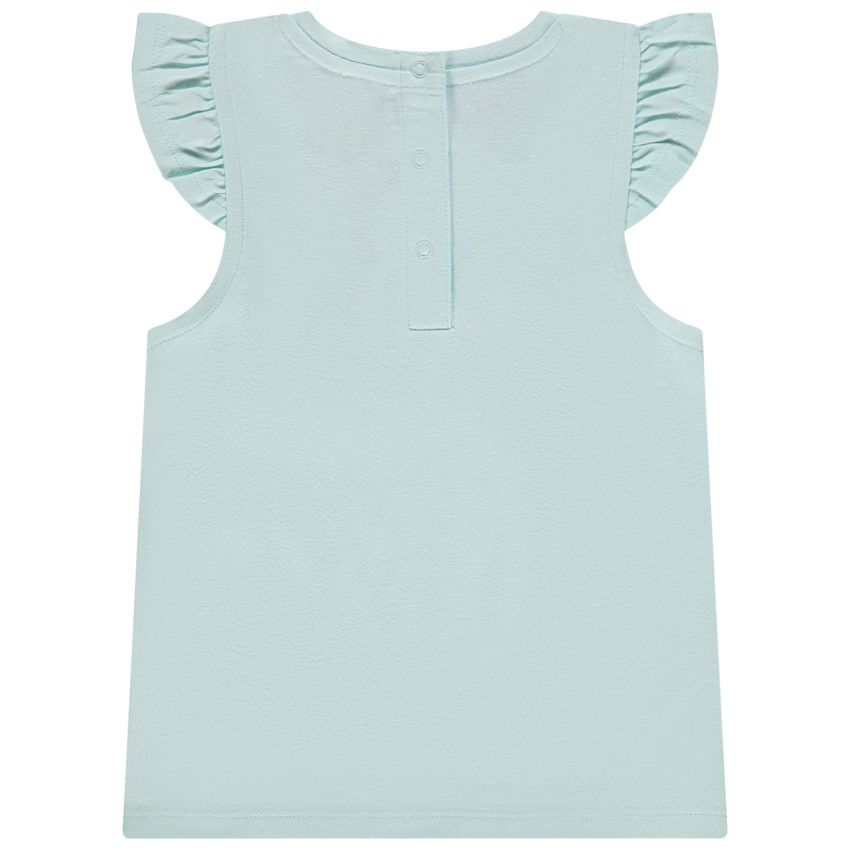 T-shirt manches courtes avec print glitter et 3D pour bébé fille - Bleu