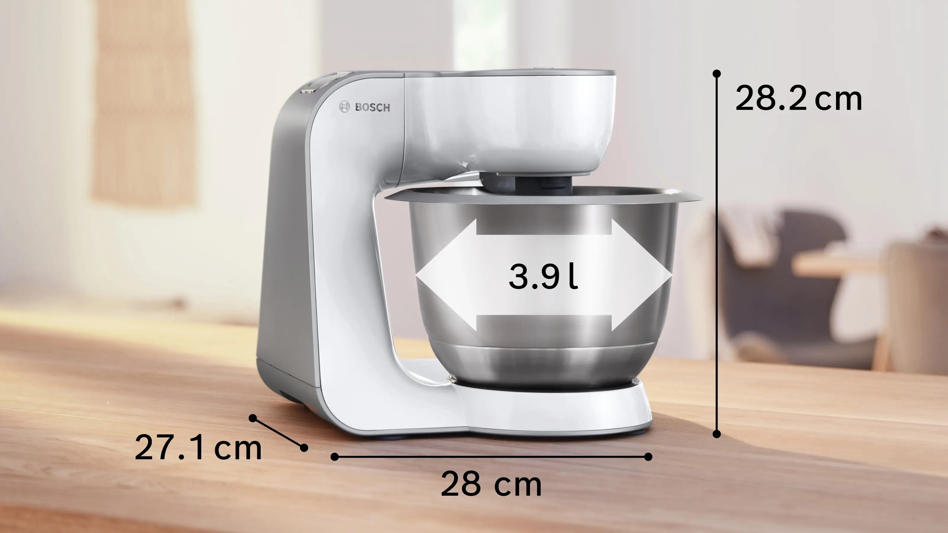 Serie 4 Keukenmachine MUM 5 1000 W Wit, Zilver