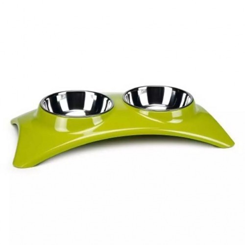 Comedouro de design para animais de estimação na cor verde