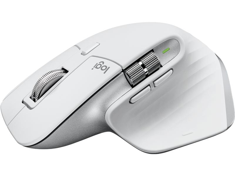 Logitech Maus MX Master 3S Pale Grey Kabellose Präzisionsmaus mit «Logitech Flow»-Technologie und leisen Klickgeräuschen