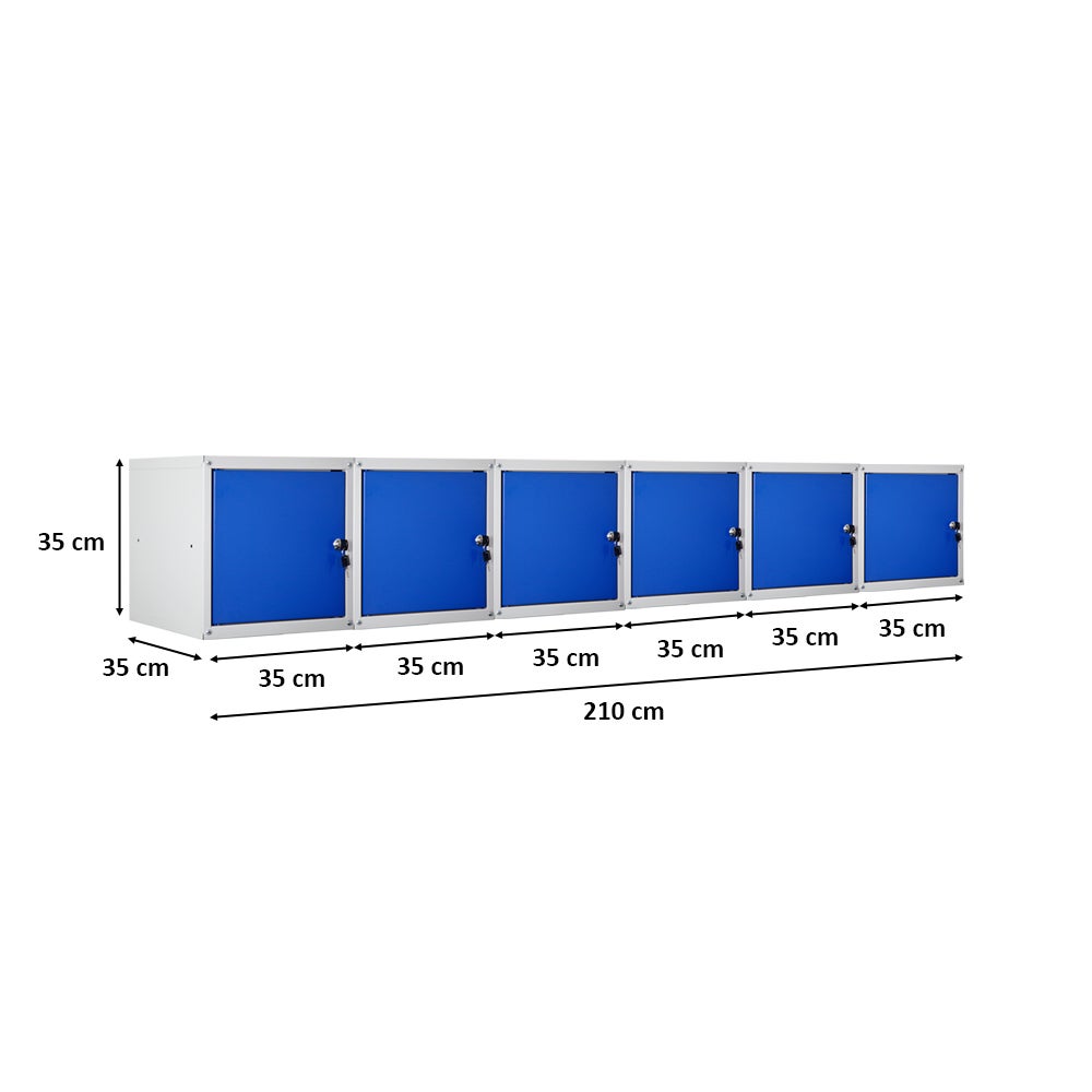PROREGAL Mega Deal 6x locker cubes Cubic HxBxD 35 x 35 x 35 cm grijsblauw