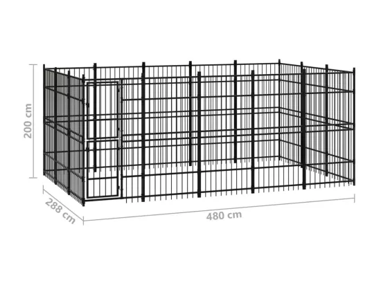 Chenil cage enclos pac noire 480 x 288 x 200 cm 02_0041789
