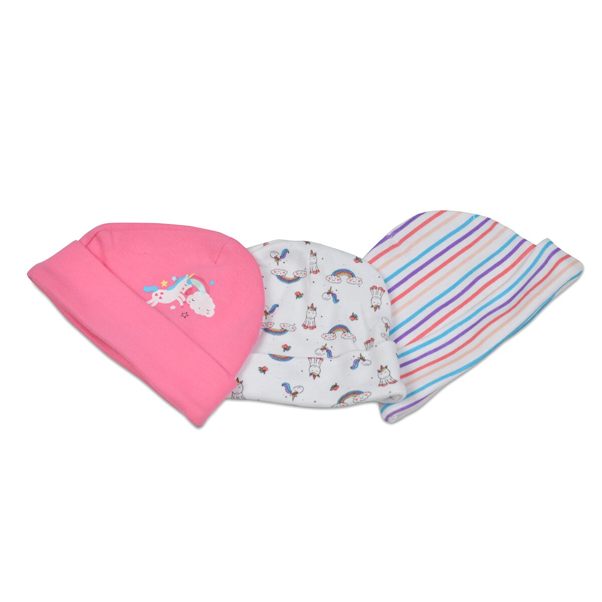 Cangaroo Babymütze Kay 3er-Set Größe 46 cm, Erstlingsmütze, 100% Baumwolle pink