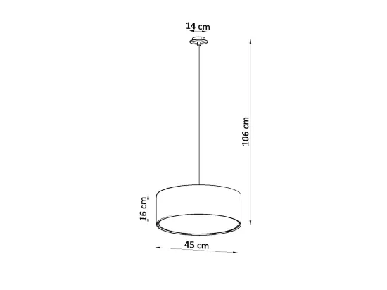 Sollux ROLLO Suspension Cylindrique Blanc 45cm E27