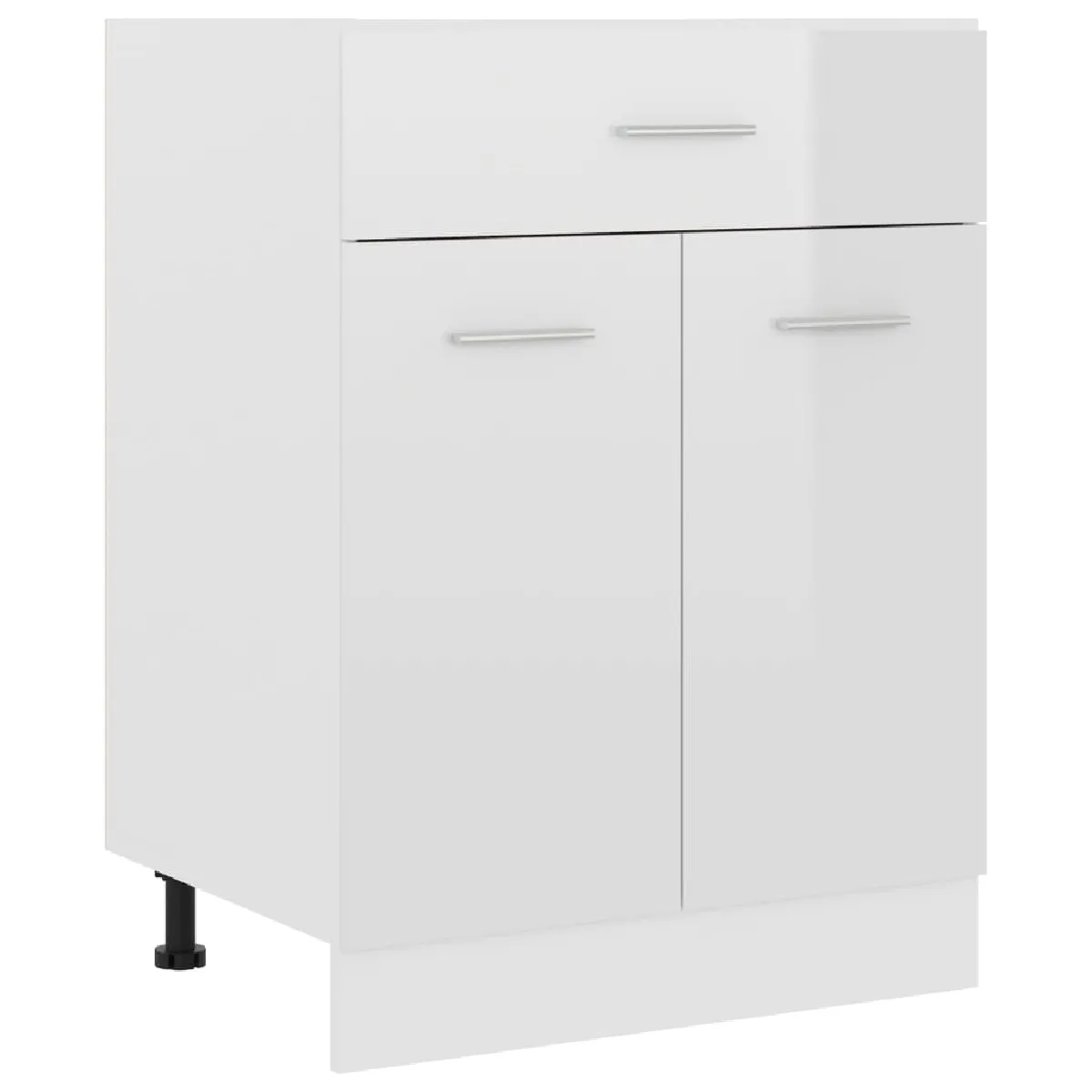 vidaXL Armoire Plancher à Tiroir Blanc Brillant