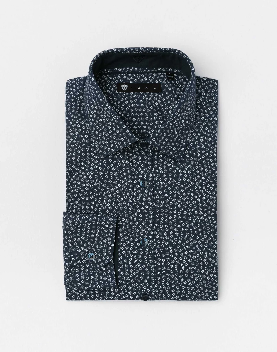 Chemise motif floral marine