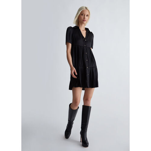 Liu Jo - Vestido camisero de raso Negro