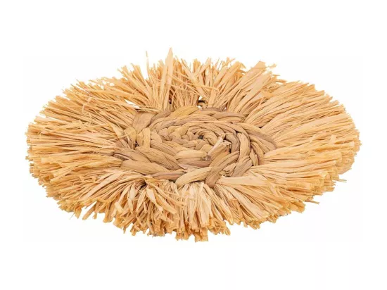 Figurine décorative murale en fibre naturelle marron d30x02h