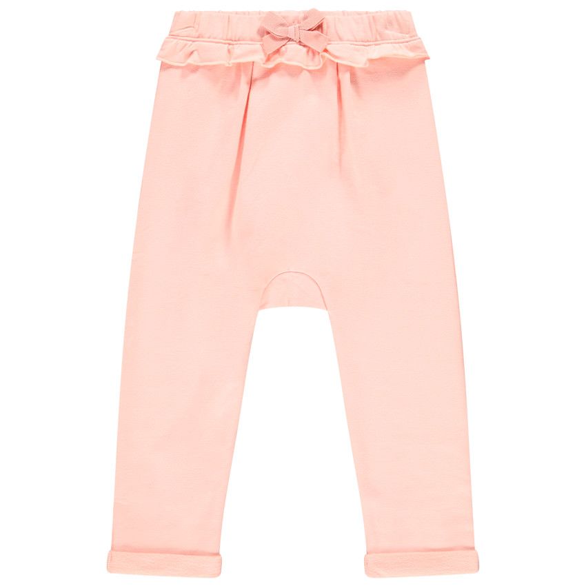 Pantalon de jogging en molleton volanté pour bébé fille - Rose
