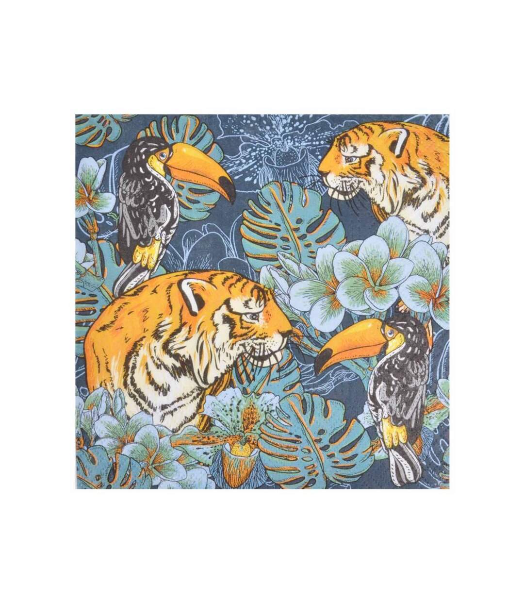 Paris Prix - Lot De 20 Serviettes En Papier nature 33x33cm Bleu