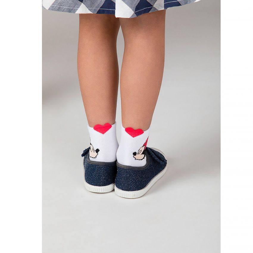 Lot de 3 paires de chaussettes Minnie Disney pour fille - Blanc